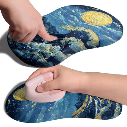 Ergonomic Joint Wrist Support Mouse Pad with Memory Foam Cushion Massage Bump, Carpal Tunnel Pain Relief Mousepad Slope Design for Wrist Rest, 11.8x7.9 in, Black