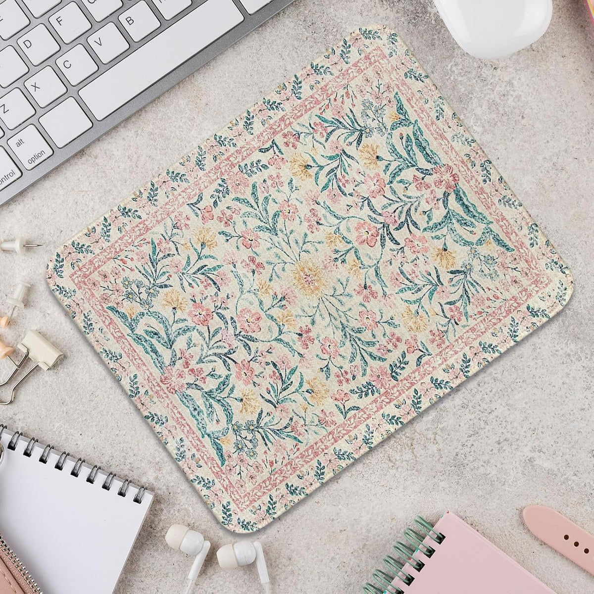 UTELKA Retro Boho Flroal Mouse Pad, Cute Mousepad for Desk Women 10x8