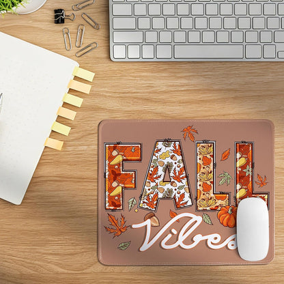 Cztulip Fall Vibe Mouse Pad,Rustic Retro Maple Leaf Pumpkin Acorn Mouse Mat