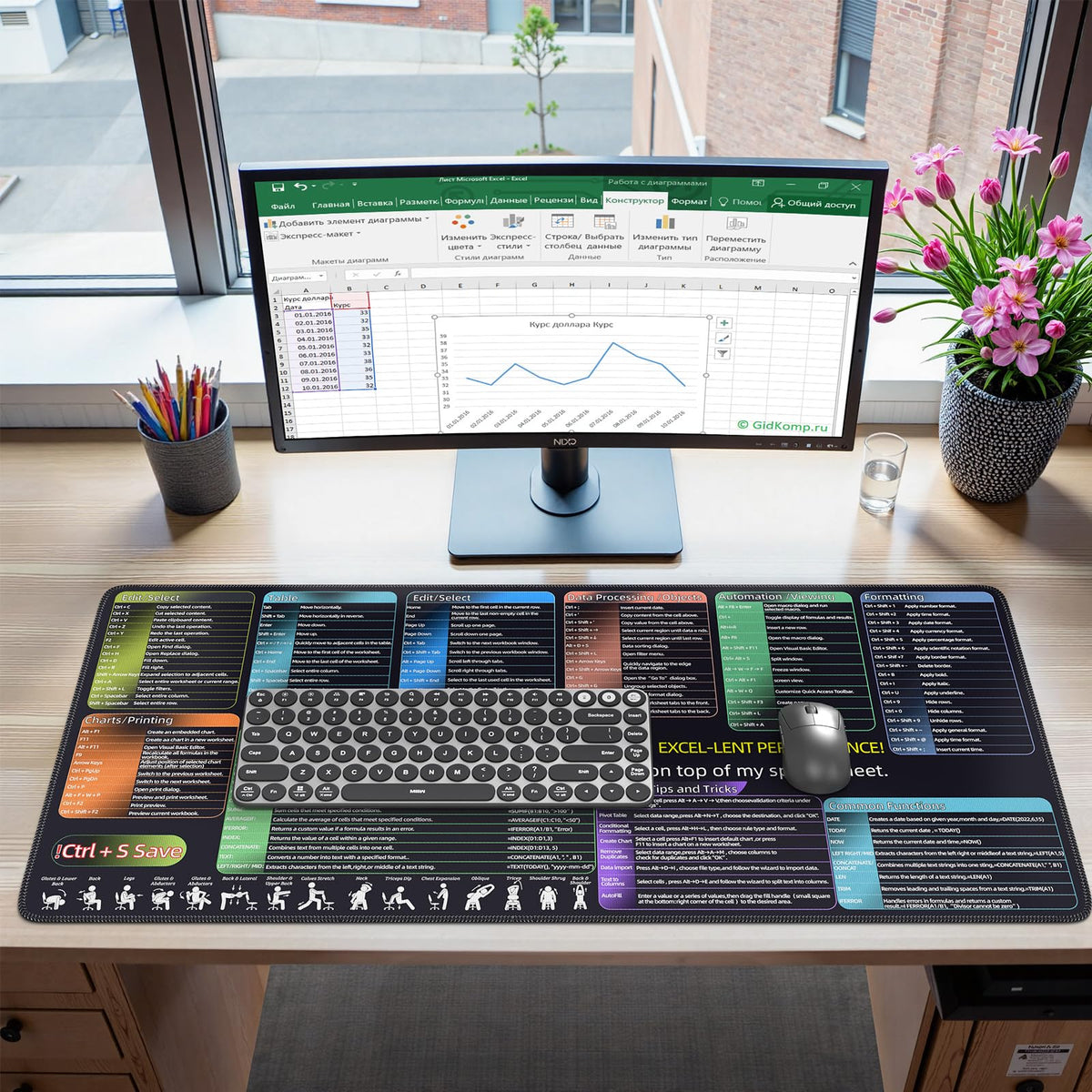 iCasso Desk Mat, Large Desk Mouse Pad for Desk,Home Office - Green Weeds