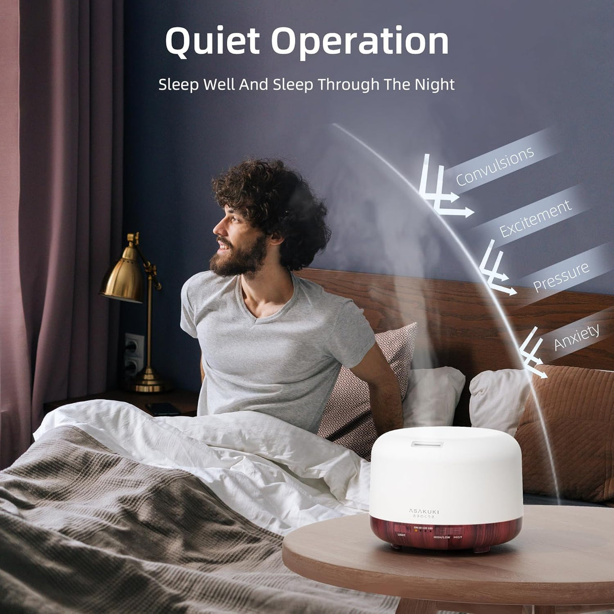 ASAKUKI Essential Oil Diffuser for Home, 500ML Aromatherapy Humidifier