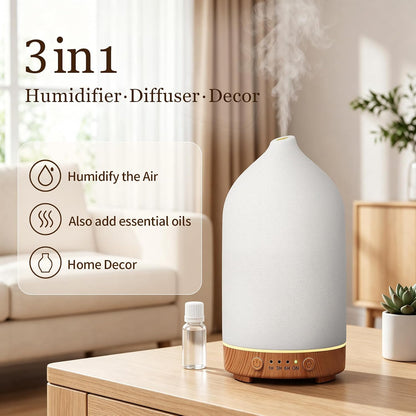 Gooamp 200ML Ceramic Essential Oil Diffuser for Home, Stone Diffuser