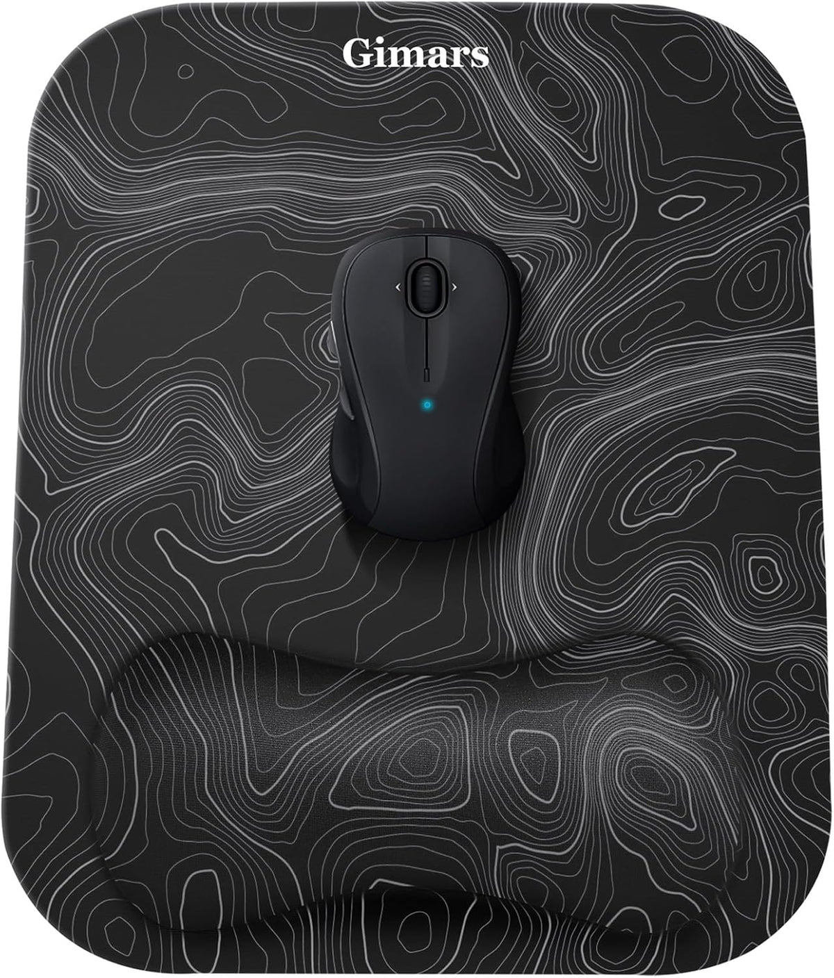 Gimars Large Smooth Superfine Fibre Memory Foam Ergonomic Mouse Pad Wrist Rest Support Mousepad with Nonslip Base for Laptop, Computer, Gaming & Office,Free Coaster Include-Topographic Map