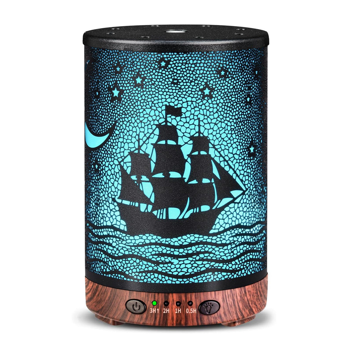 Essential Oil Diffuser 120ML Metal Aromatherapy Diffuser with Timer, Cool Mist Humidifier with Auto Shut-Off & 7 Color Lights for Home Office Spa (Tree)