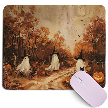Cztulip Fall Vibe Mouse Pad,Rustic Retro Maple Leaf Pumpkin Acorn Mouse Mat