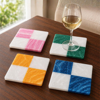 Folkulture Cute Fall Coasters, Set of 4, Non Slip, Easy to Clean - 4 Inch