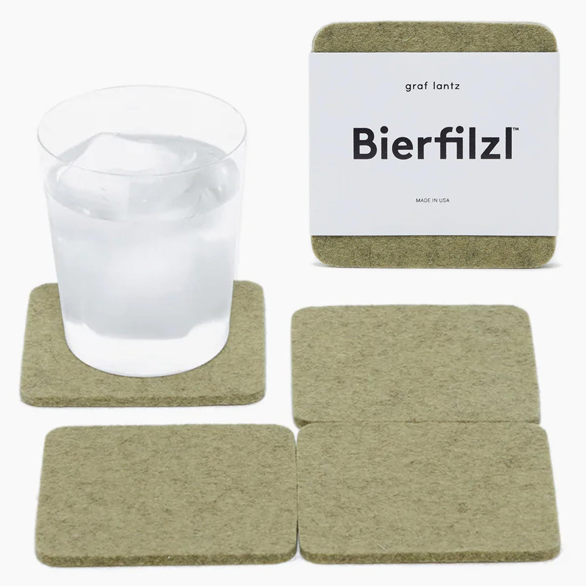 Graf Lantz - Bierfilzl Merino Wool Round Coasters Set of 4 - Heather White (4" Circles) - Absorbs 30% of Weight, German Wool - Heat Resistant, Sustainable, & Reusable - Home Decor & Coffee Table Decor