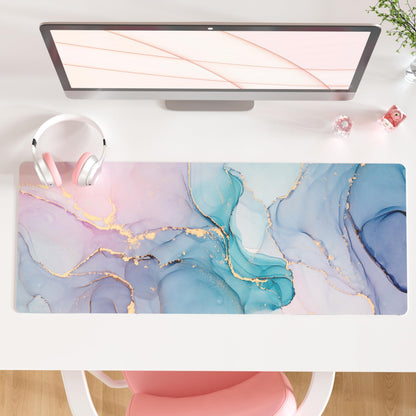 QiyI PU Leather Large Mouse Pad, Office Decor, 31.5" x 15.7", Rose Gold