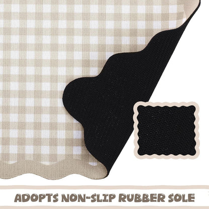 Sabary Brown Scalloped Gingham Mouse Pad 9x7.9 Inch