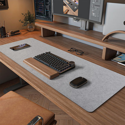 DAWNTREES Felt Desk Mat, Computer Mat for Desk, Dark Gray (36x12Inches)