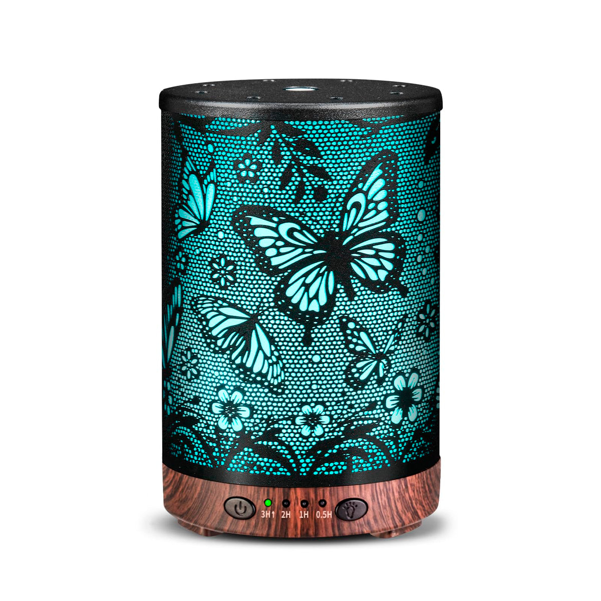 Essential Oil Diffuser 120ML Metal Aromatherapy Diffuser with Timer, Cool Mist Humidifier with Auto Shut-Off & 7 Color Lights for Home Office Spa (Tree)
