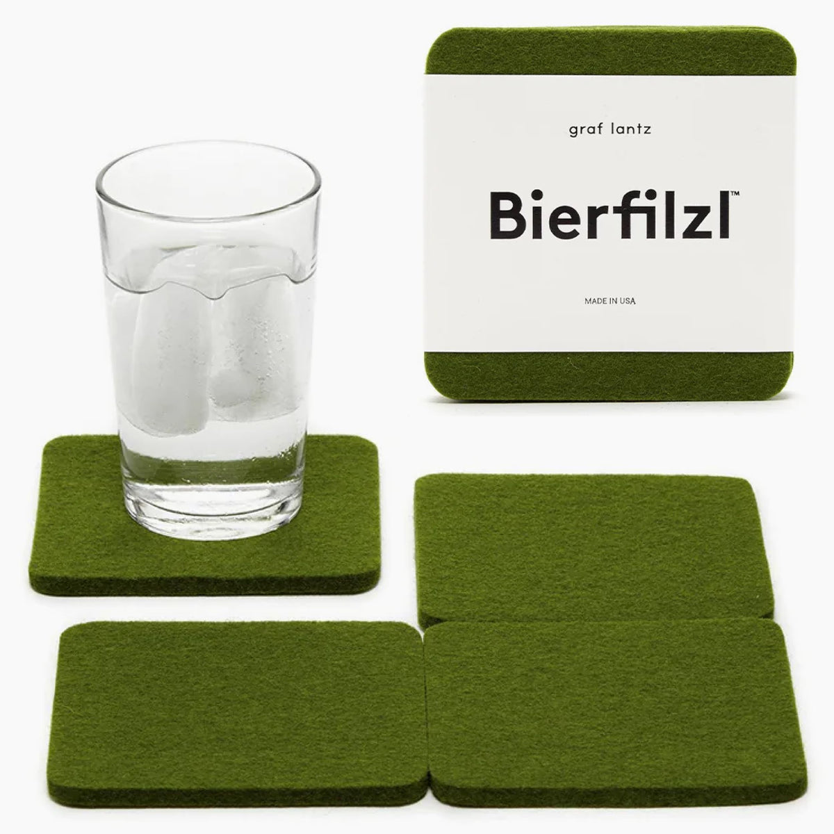 Graf Lantz - Bierfilzl Merino Wool Round Coasters Set of 4 - Heather White (4" Circles) - Absorbs 30% of Weight, German Wool - Heat Resistant, Sustainable, & Reusable - Home Decor & Coffee Table Decor