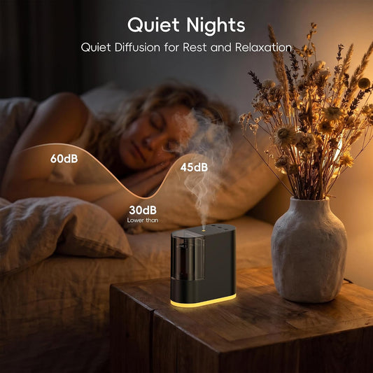 Waterless Essential Oil Diffuser for Bedroom, Home, Black