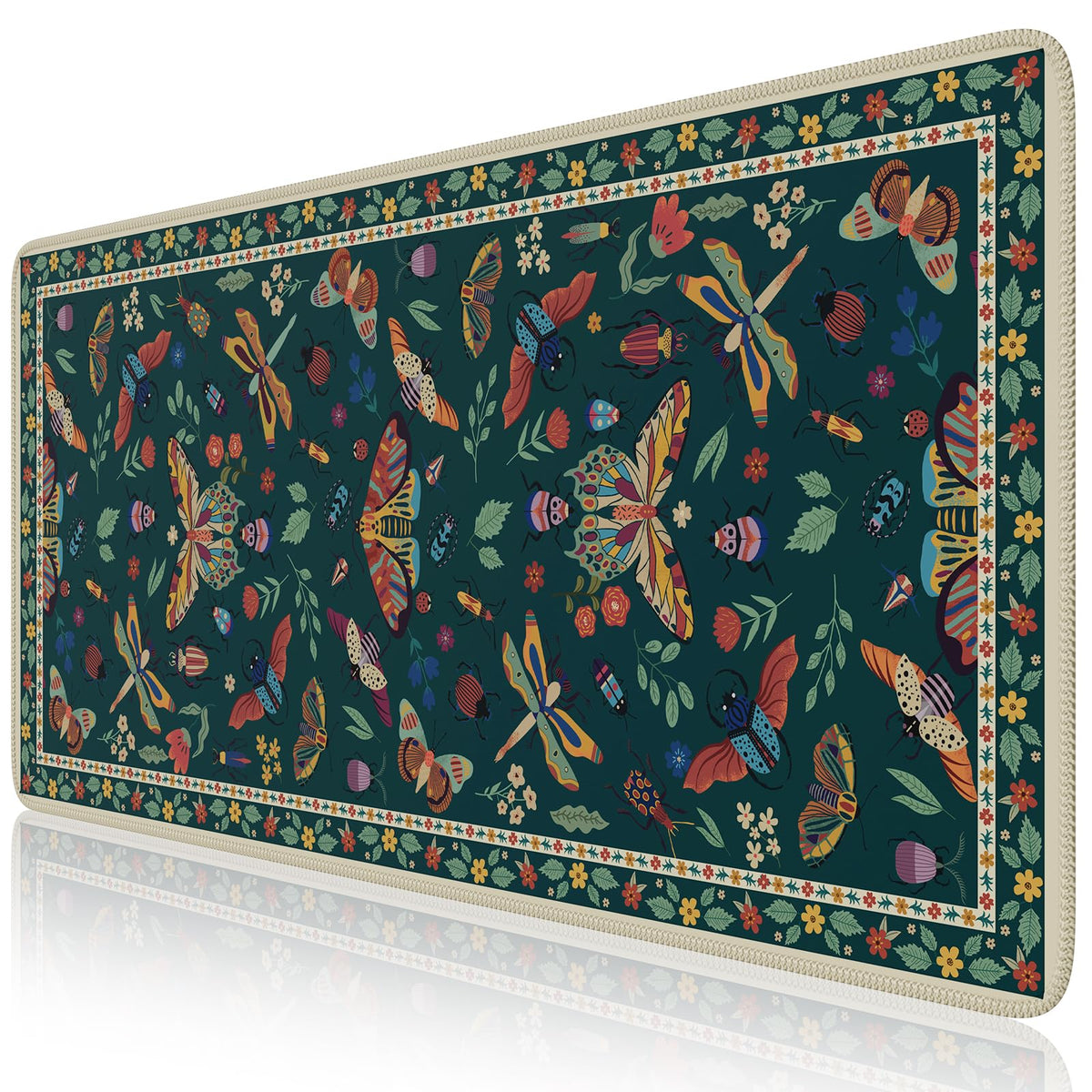 iCasso Desk Mat, Large Desk Mouse Pad for Desk,Home Office - Green Weeds