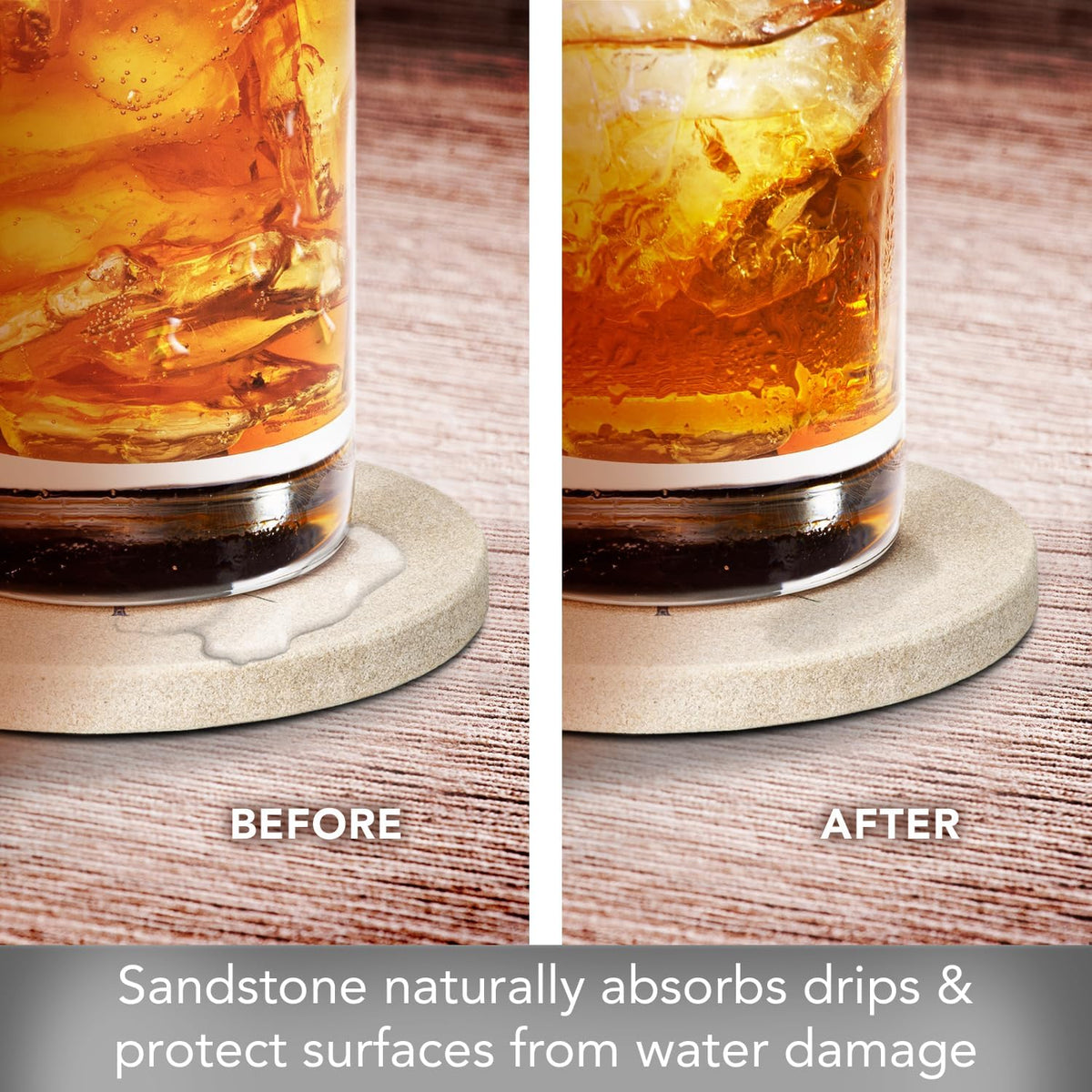 Thirstystone Dragonfly 4 Pack Round Natural Sandstone Coasters