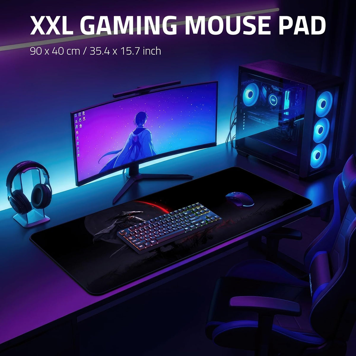 XXL Anime Gaming Mouse Pad 35.4 x 15.7 inch - Water-Resistant