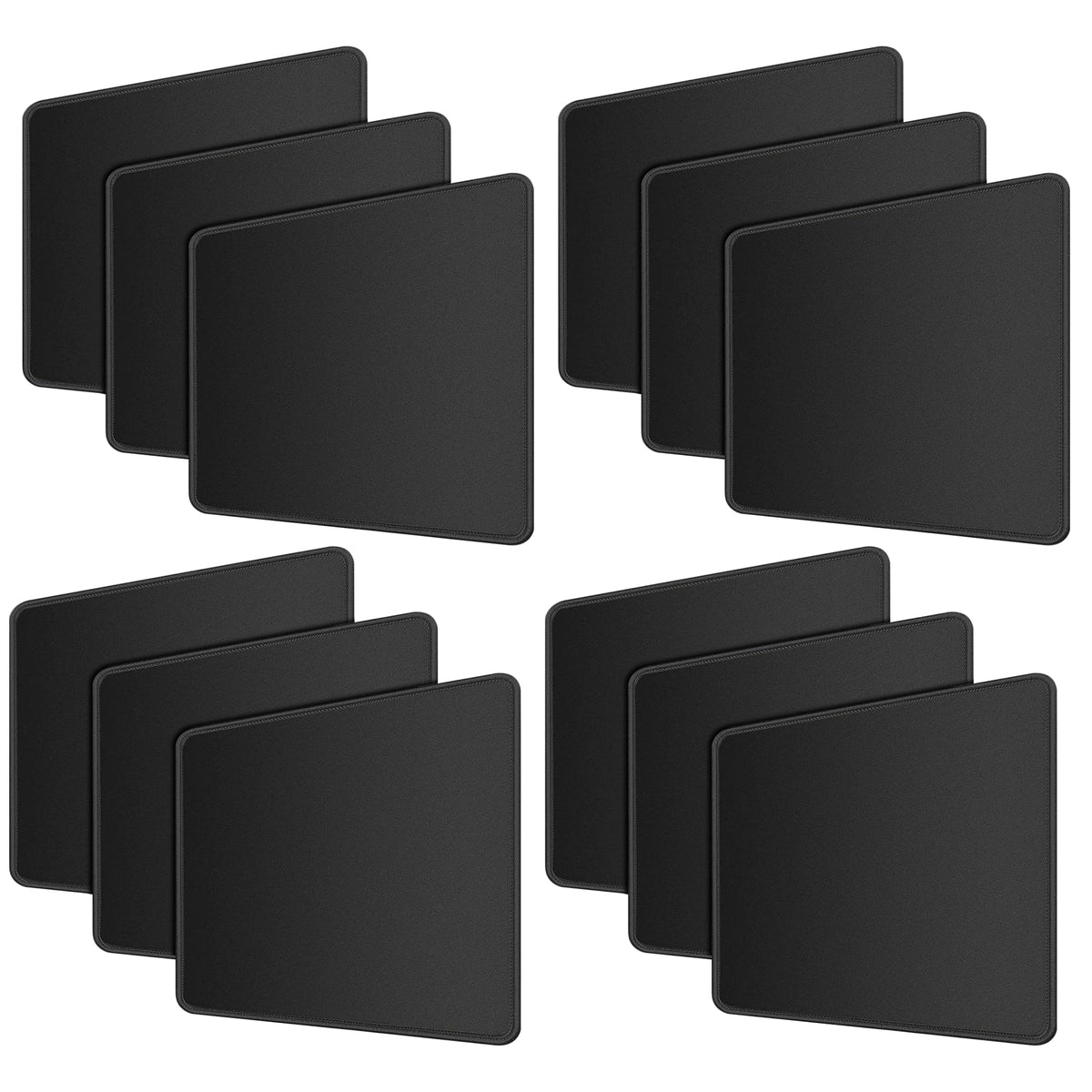 SaiTech IT 10-Pack Mouse Pads Bulk, Stitched Edges, Non-Slip Base