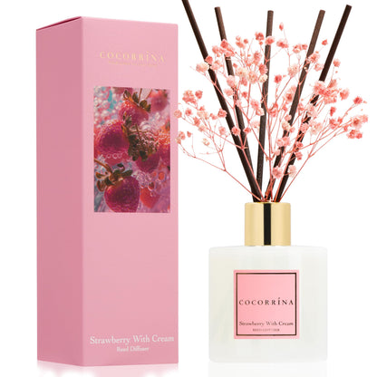 Cocorrína Reed Diffuser Set, Clean Linen 6.7 fl oz Scented Diffuser with Sticks Home Fragrance Reed Diffuser for Bathroom Shelf Décor