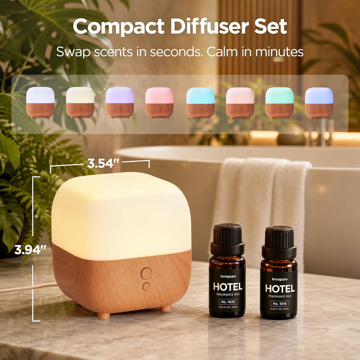 InnoGear 150ml Essential Oil Diffuser 2 Hotel Collection Fragrance Oil Gift