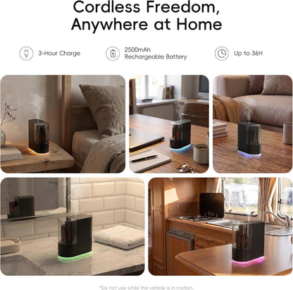 Waterless Essential Oil Diffuser for Bedroom, Home, Black