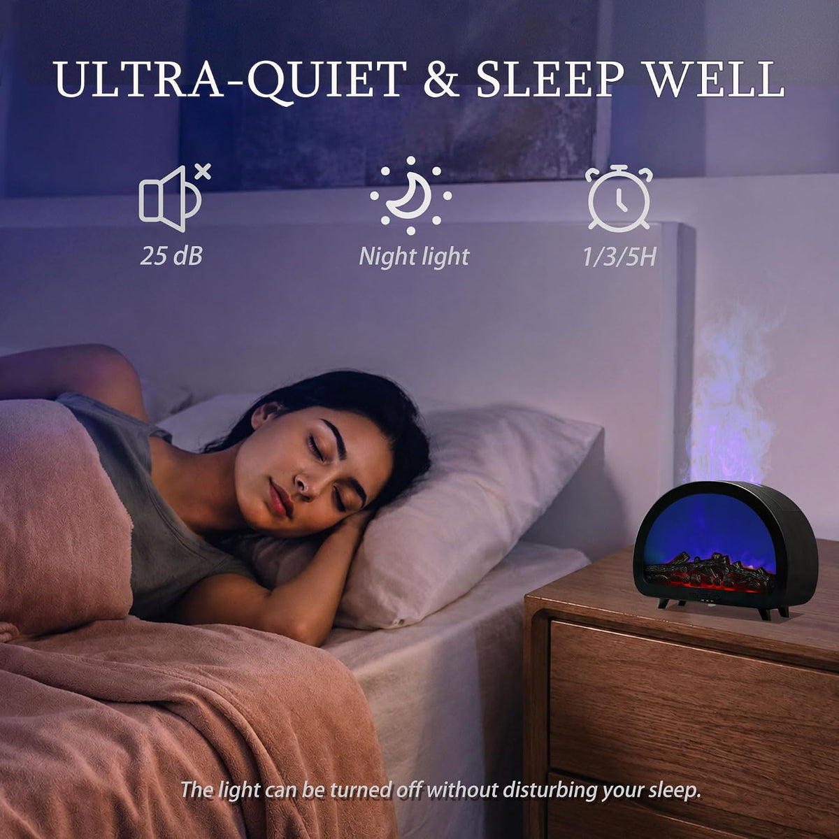 2026 Upgraded 12 Color Flame Fireplace Aroma Essential Oil Diffuser,250ml USB Desktop Noiseless Cool Mist Humidifier with Timer Auto-Off Protection for Home,Office, Gift (Black, Arched)