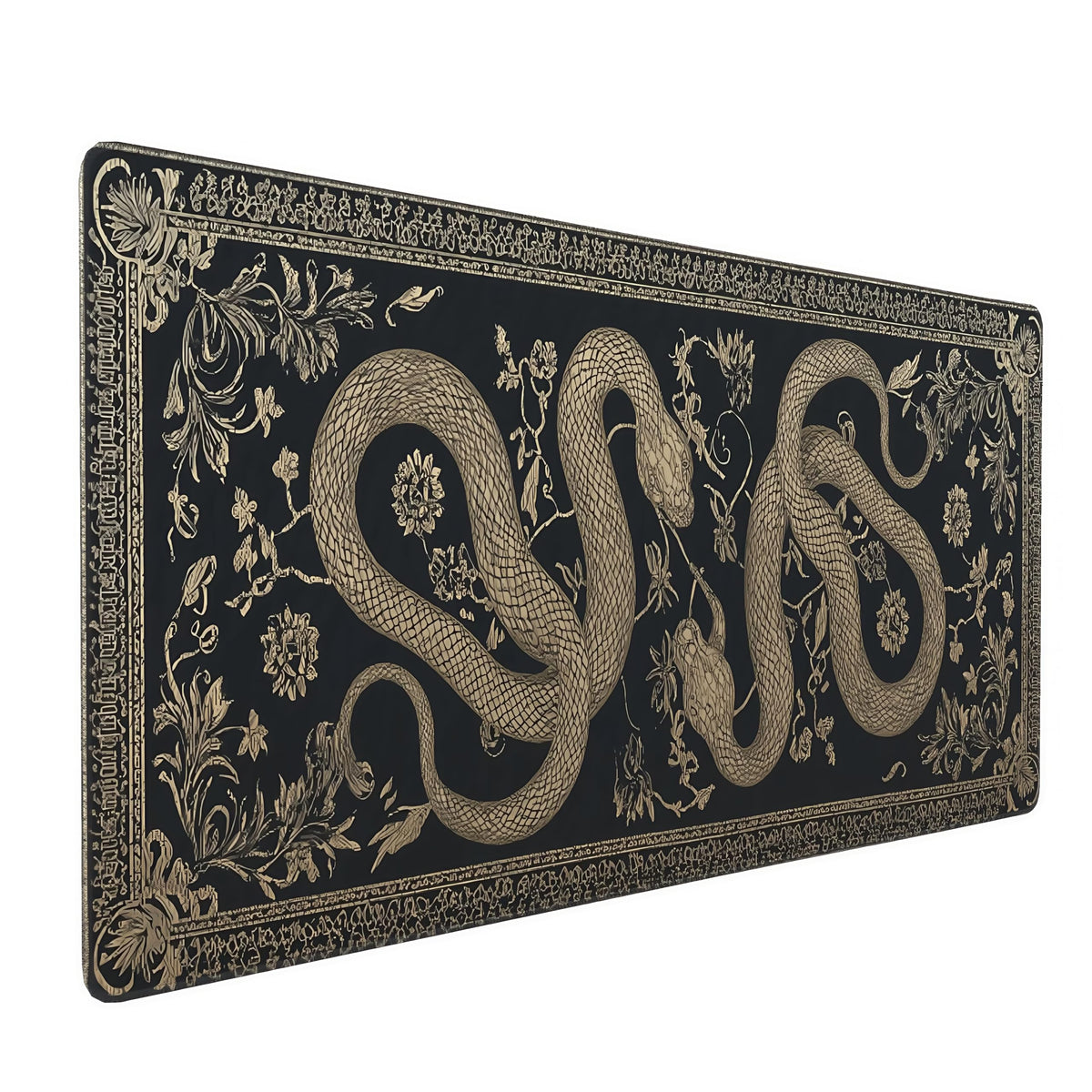 Gaming Mouse Pad, XXL Non-Slip Rubber Base, Waterproof with Stitched Edges, Japanese Demon Mask Design, 35.4 x 15.7 inches