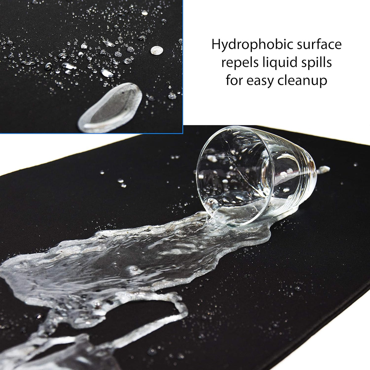 Gaming Mouse Pad (5mm) Massive 46 inch | 46x17.3x0.20 Extra Thick | Black | Stitched Edge, Large Washable Desk Mat