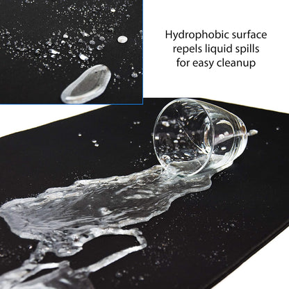 Gaming Mouse Pad (5mm) Massive 46 inch | 46x17.3x0.20 Extra Thick | Black | Stitched Edge, Large Washable Desk Mat