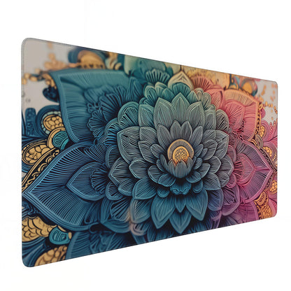 Gaming Mouse Pad, XXL Non-Slip Rubber Base, Waterproof with Stitched Edges, Japanese Demon Mask Design, 35.4 x 15.7 inches