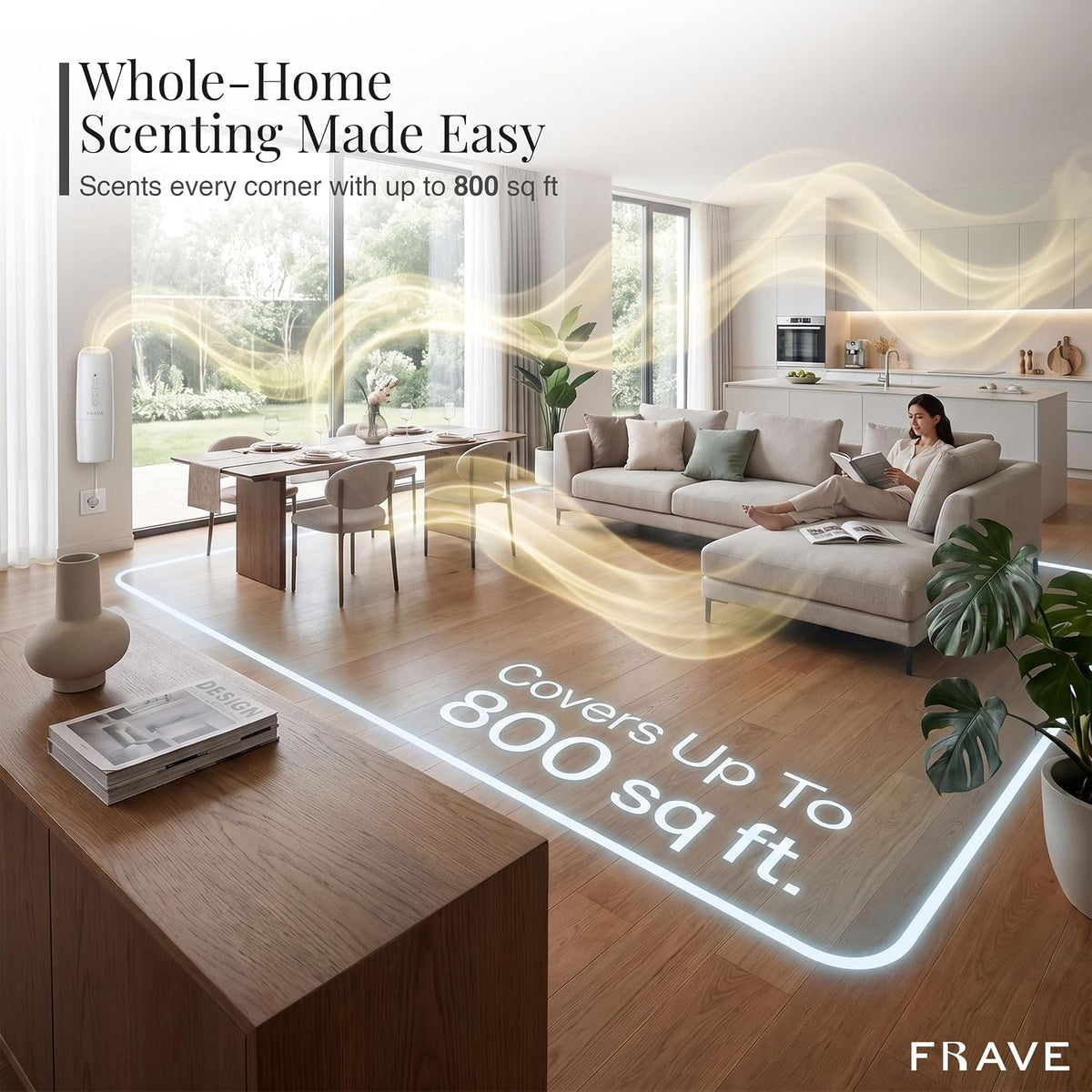 Lumixx Diffuser with Aroma Oil, Plug-in Waterless Essential Oil Diffuser, Smart Bluetooth App Control, Covers Up to 800 sq ft, 100ml Capacity, Cold Air Scent Technology, White