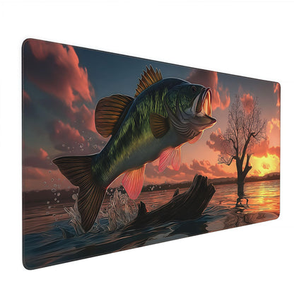 Gaming Mouse Pad, XXL Non-Slip Rubber Base, Waterproof with Stitched Edges, Japanese Demon Mask Design, 35.4 x 15.7 inches