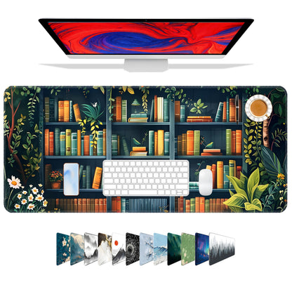 Galdas Mouse Pad,Office Desk Mat Large Gaming Keyboard Pad Durable Stitched Edges Washable Smooth Surface Control & Accuracy Extended Computer Mouse Mat (31.5X11.8In)-Green Forest…
